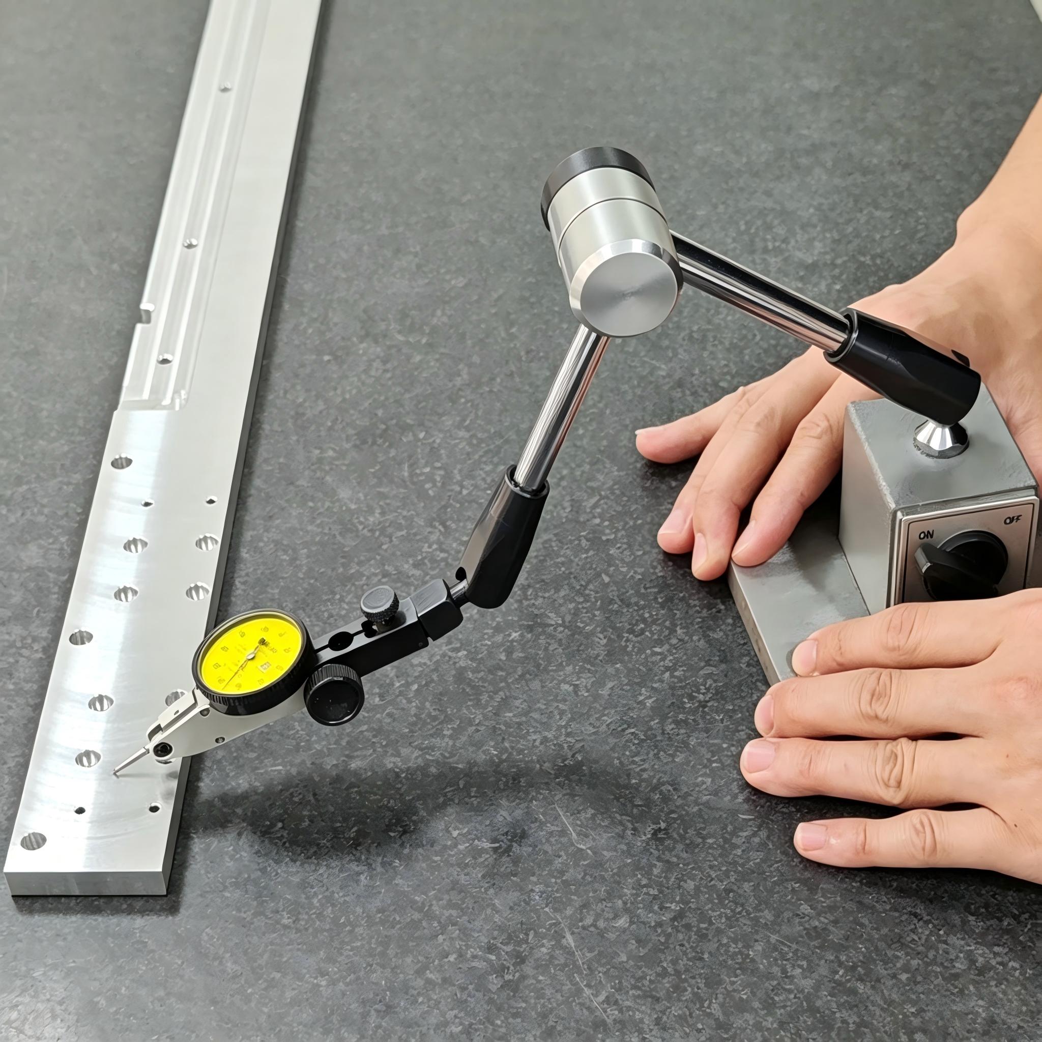 Dial indicator precision inspection for cnc machined aluminum parts