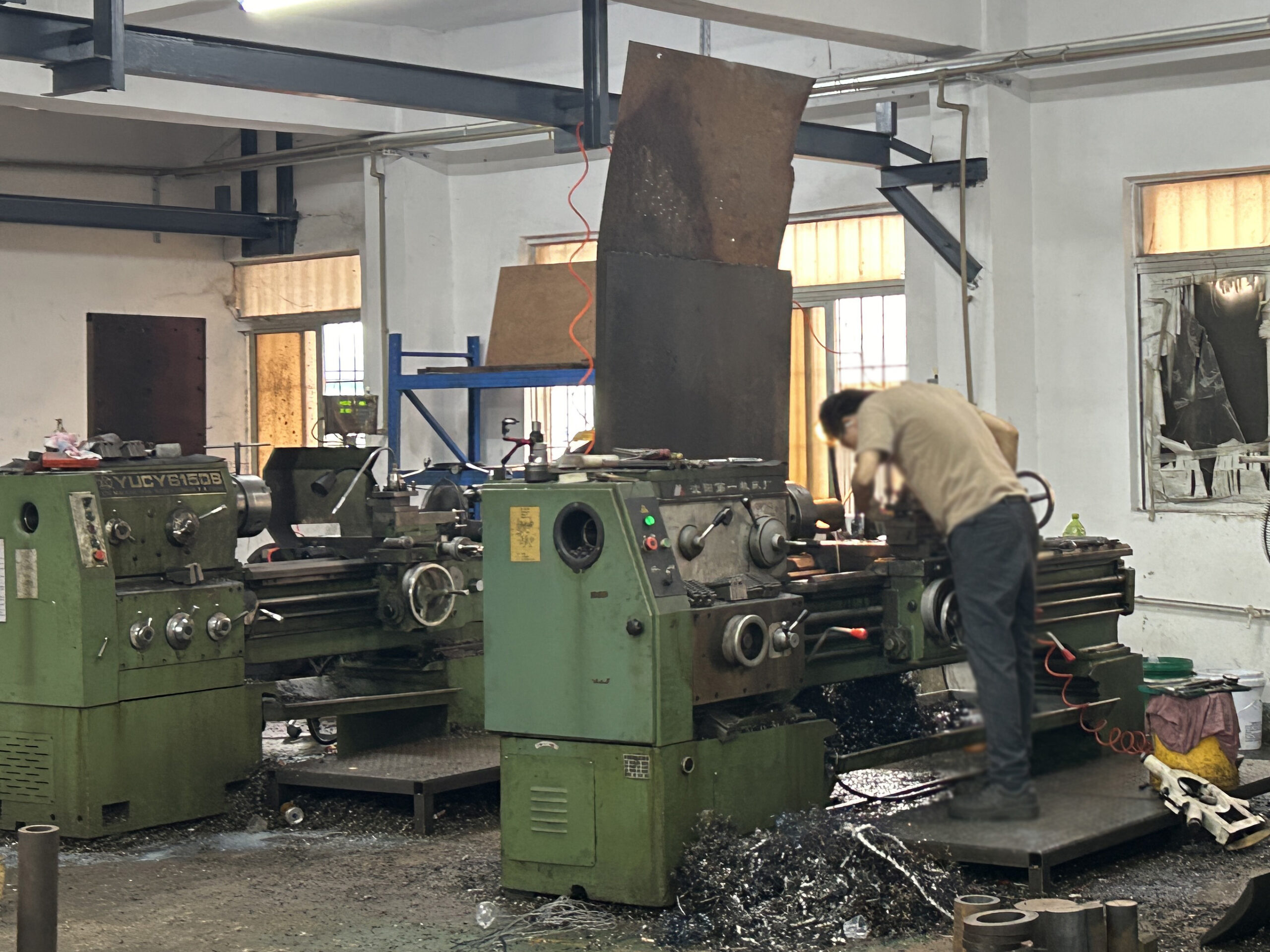 Conventional lathe equipment inside VAY machining workshop